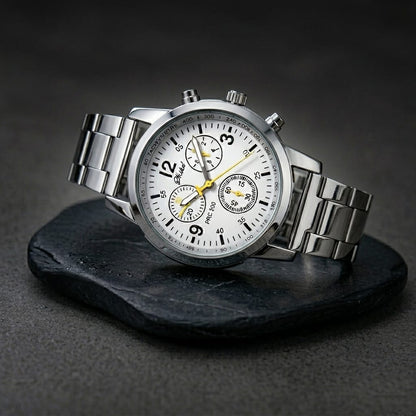 White Dial Chronograph Stainless Steel Watch