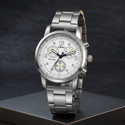 White Dial Chronograph Stainless Steel Watch